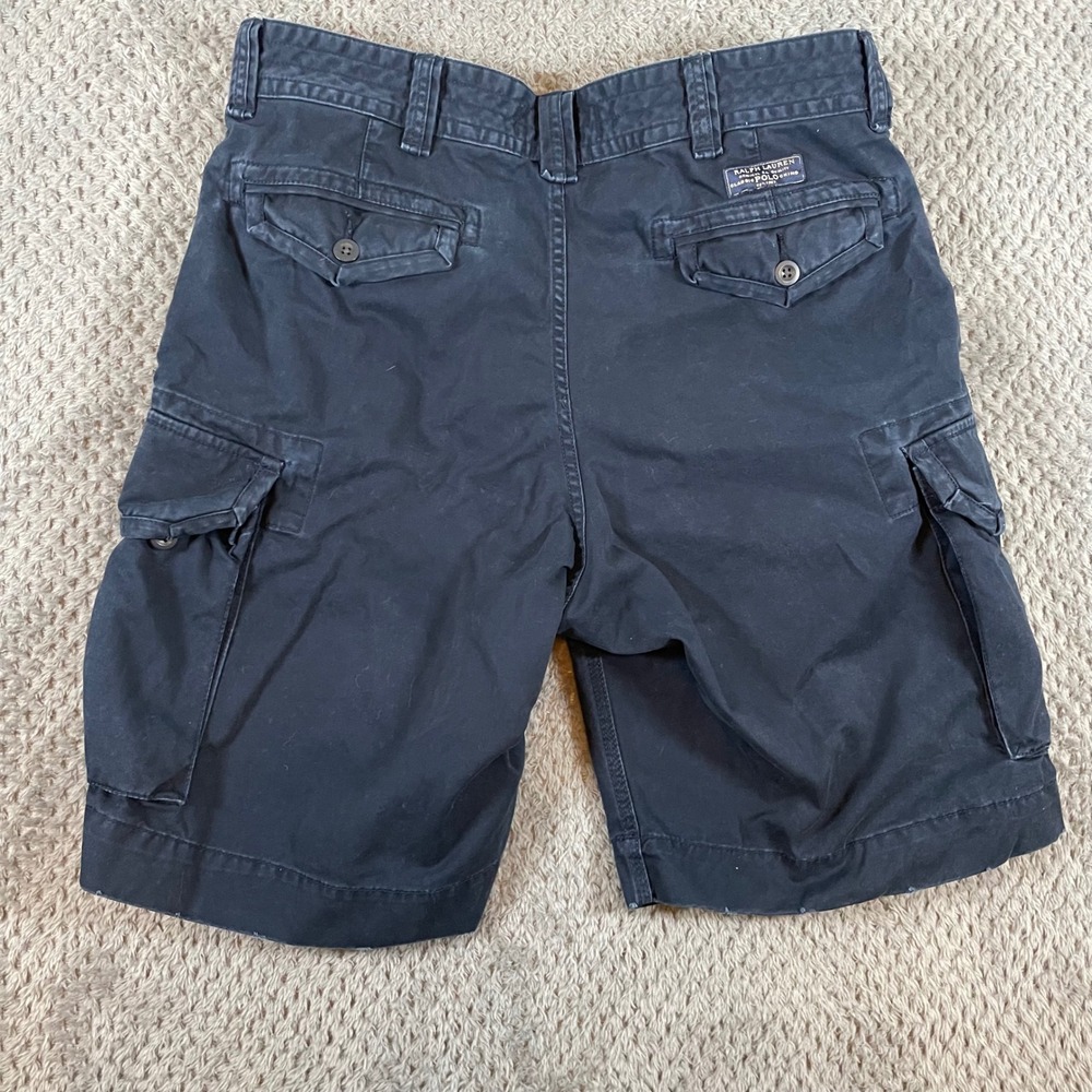 Vintage Polo Ralph Lauren Gellar Fatigue Short Cargo Chin Men 35 Blue Distressed - Picture 6 of 8